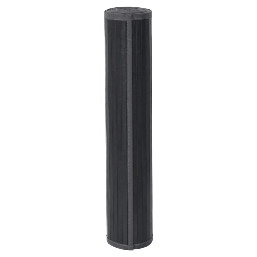 vidaXL Teppich Rechteckig Grau 100x1000 cm Bambus