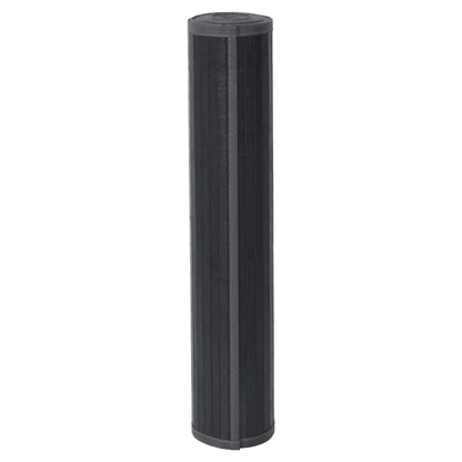 vidaXL Teppich Rechteckig Grau 100x1000 cm Bambus