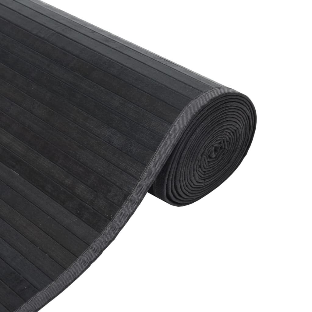 vidaXL Teppich Rechteckig Grau 100x1000 cm Bambus