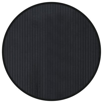vidaXL Teppich Rund Schwarz 60 cm Bambus