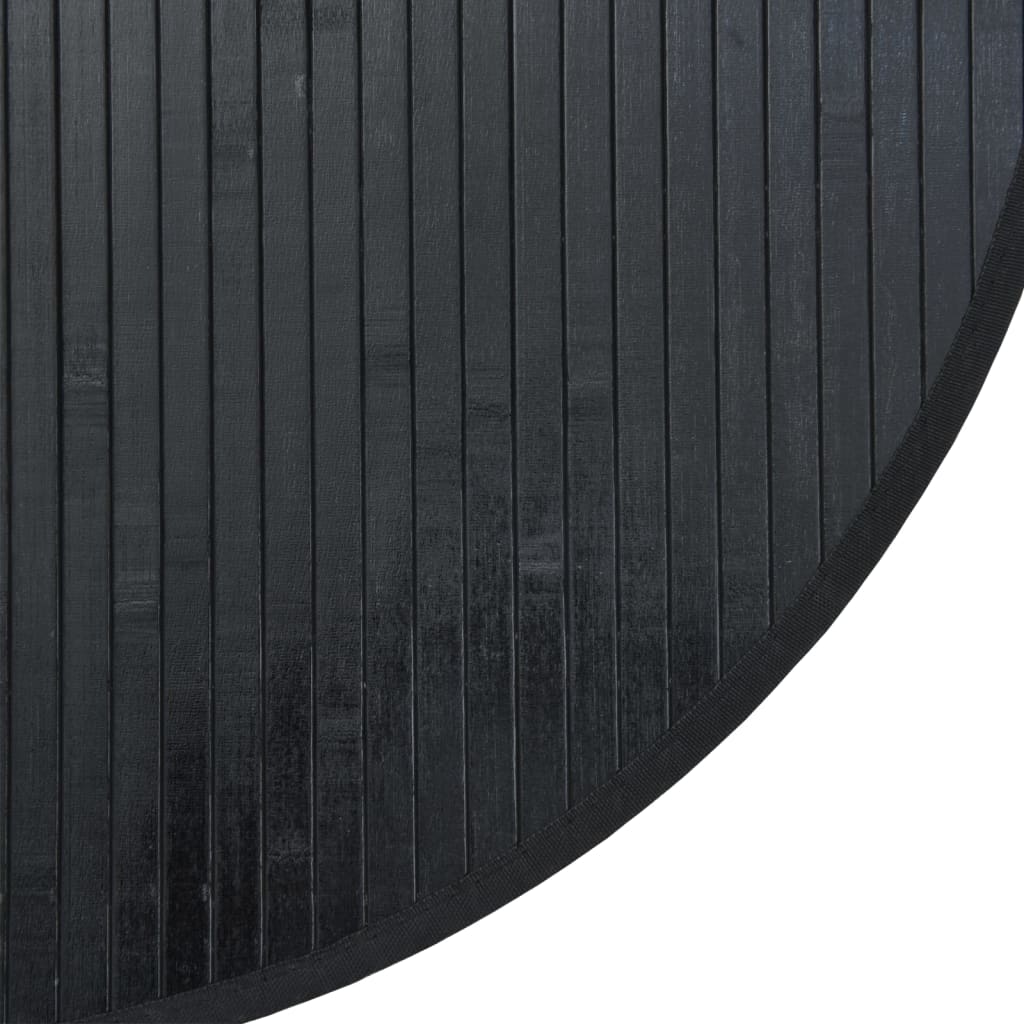 vidaXL Teppich Rund Schwarz 60 cm Bambus