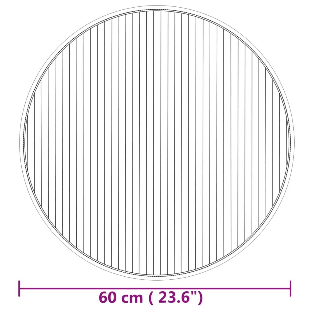 vidaXL Teppich Rund Natur 60 cm Bambus