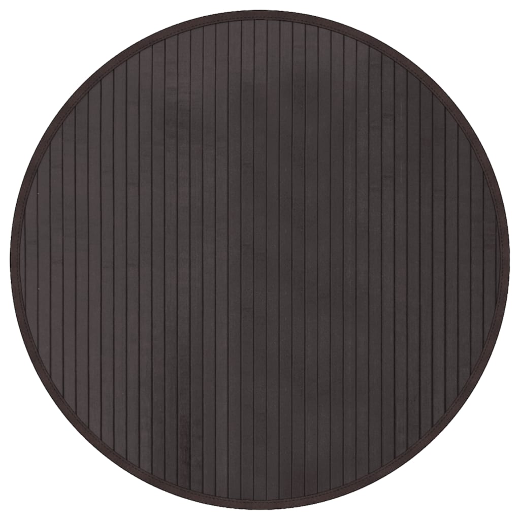 vidaXL Tapis Rond Marron Foncé 60 cm Bambou