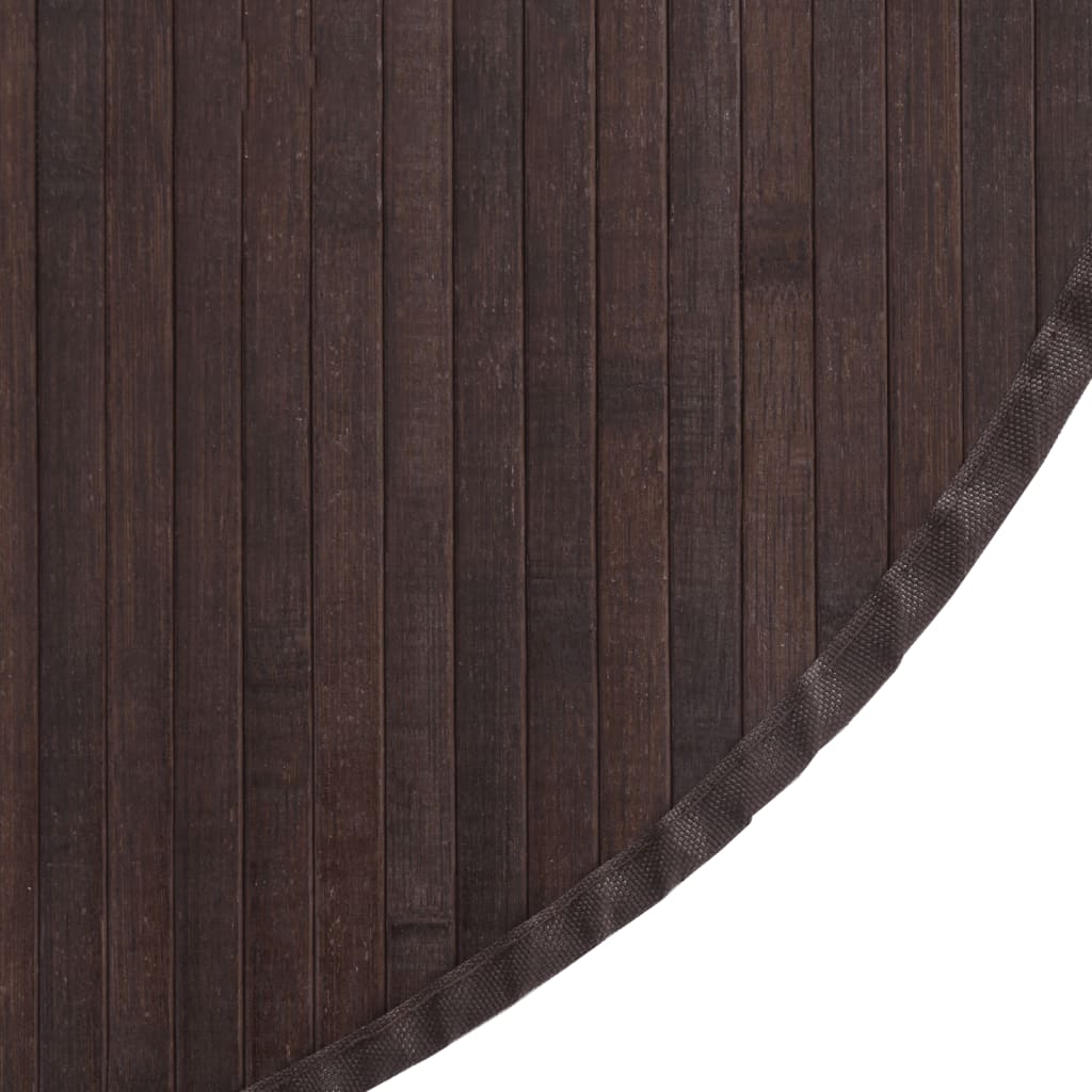 vidaXL Tapis Rond Marron Foncé 60 cm Bambou