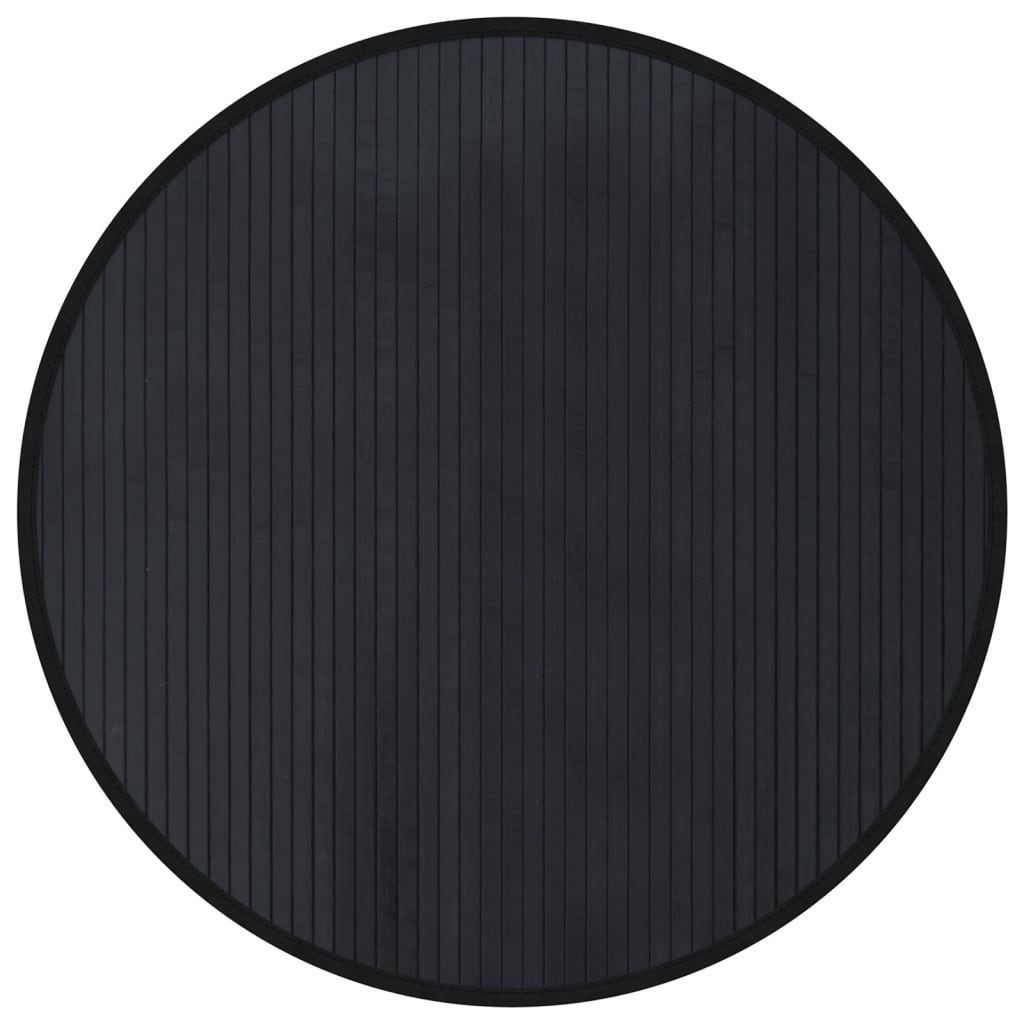 vidaXL Teppich Rund Schwarz 80 cm Bambus