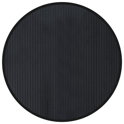 vidaXL Teppich Rund Schwarz 80 cm Bambus