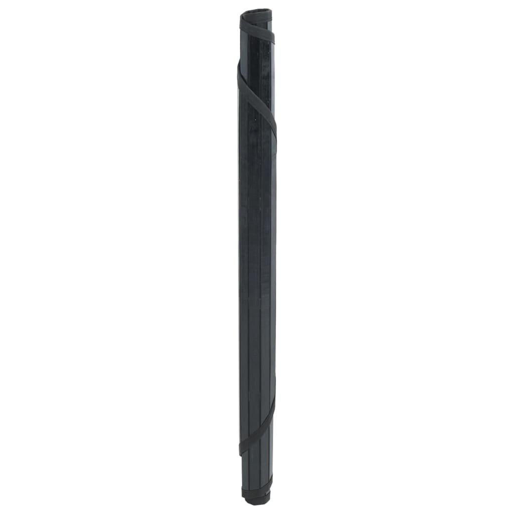 vidaXL Teppich Rund Schwarz 80 cm Bambus
