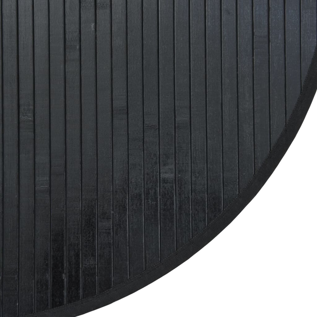 vidaXL Teppich Rund Schwarz 80 cm Bambus