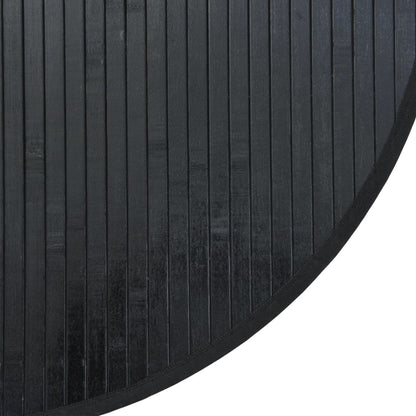 vidaXL Teppich Rund Schwarz 80 cm Bambus