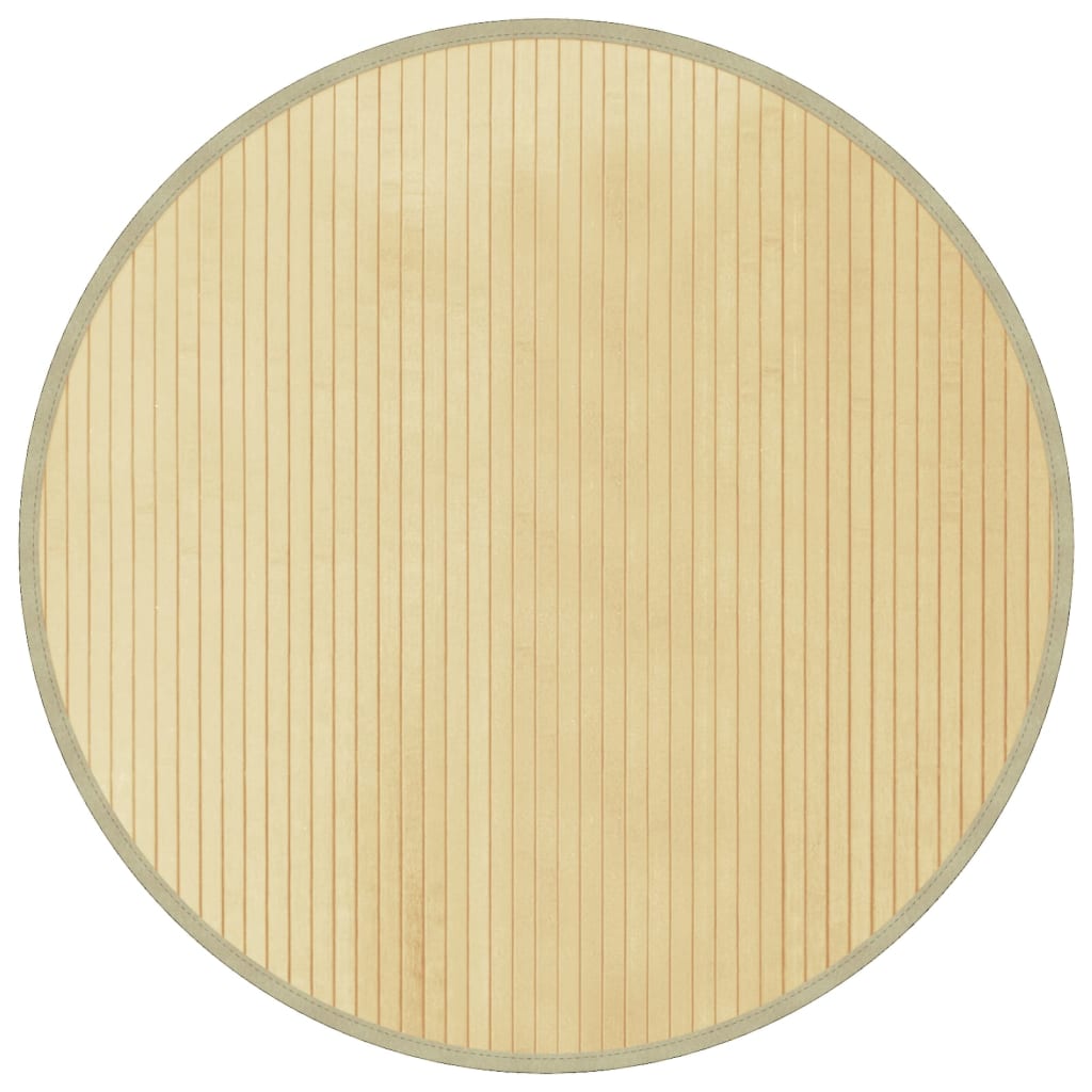 vidaXL Tapis Rond Clair Naturel 80 cm Bambou