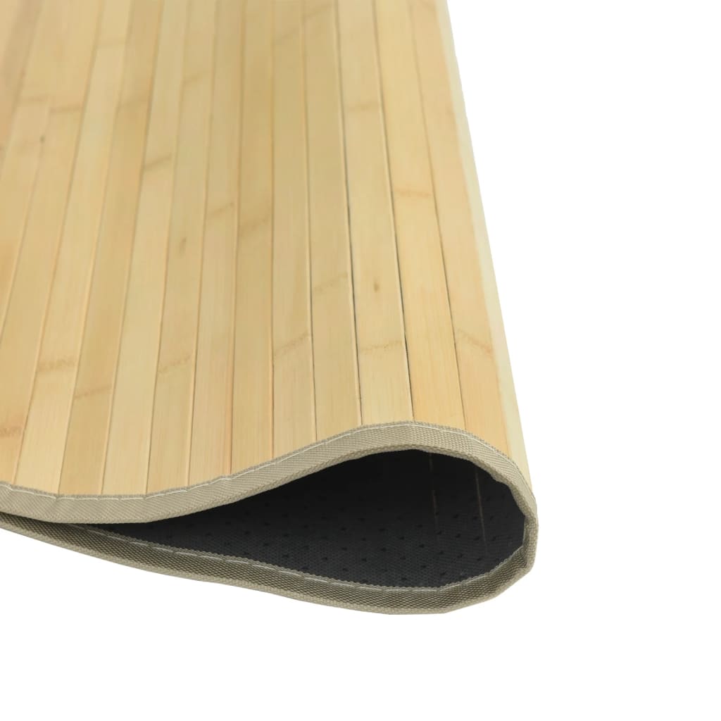 vidaXL Tapis Rond Clair Naturel 80 cm Bambou