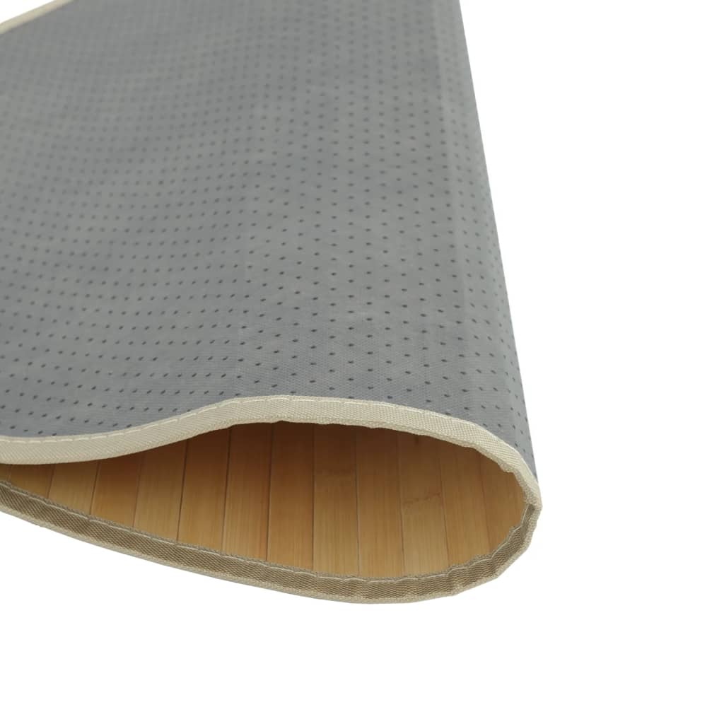 vidaXL Tapis Rond Clair Naturel 80 cm Bambou