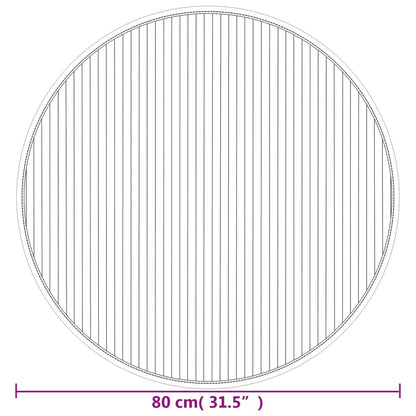 vidaXL Teppich Rund Grau 80 cm Bambus