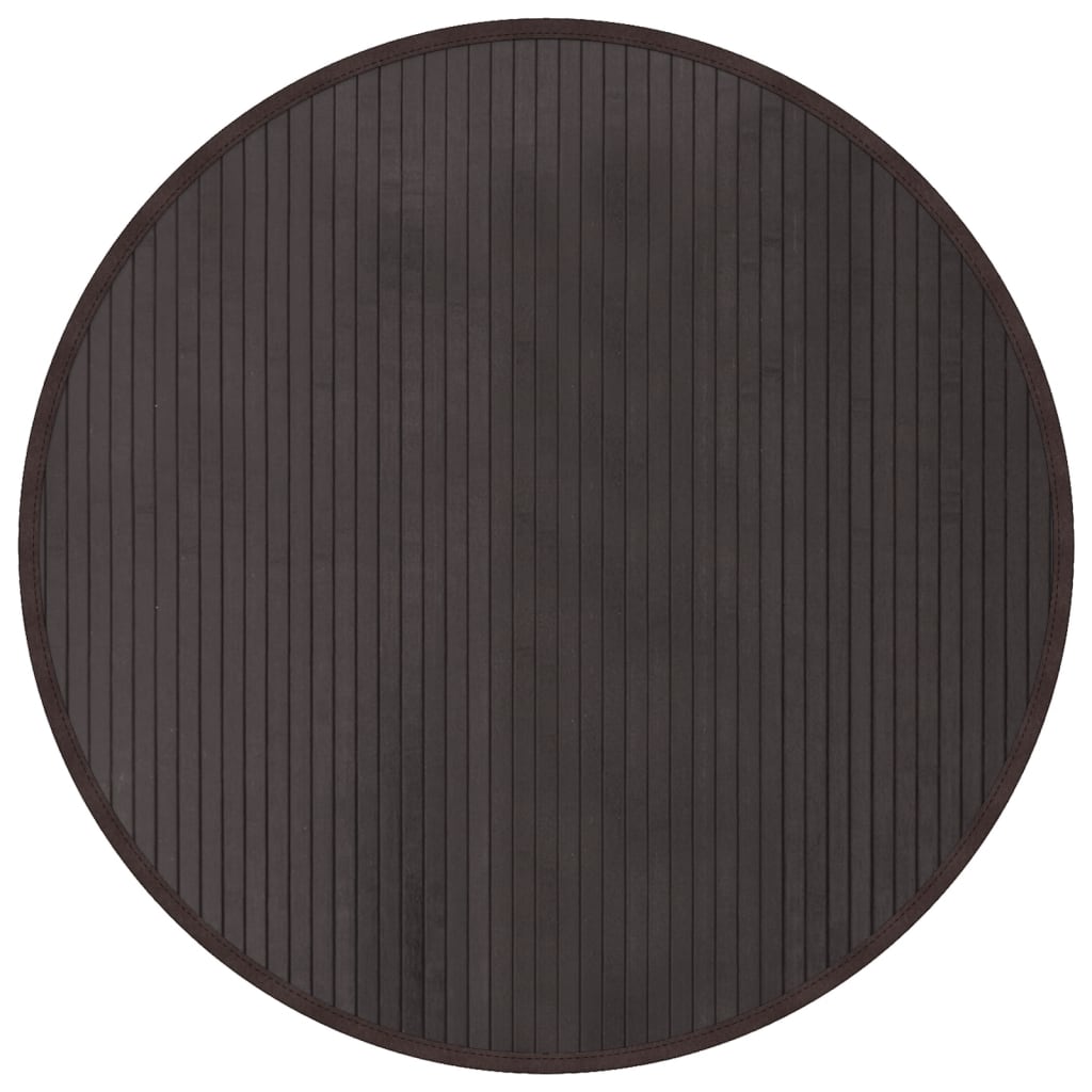 vidaXL Teppich Rund Dunkelbraun 80 cm Bambus