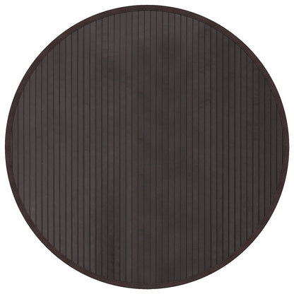vidaXL Teppich Rund Dunkelbraun 80 cm Bambus
