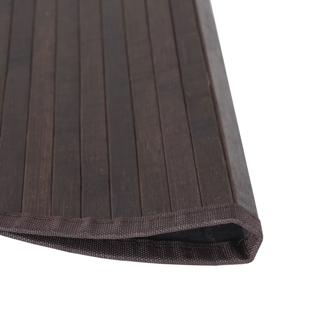 vidaXL Teppich Rund Dunkelbraun 80 cm Bambus