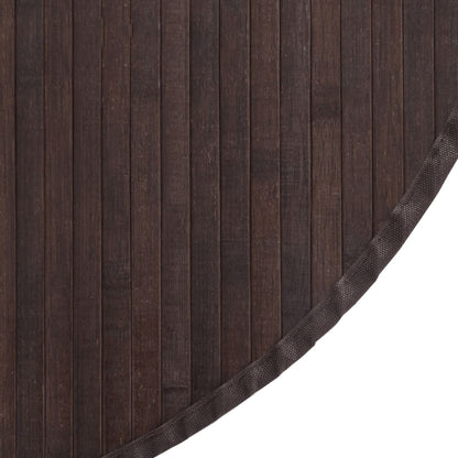 vidaXL Teppich Rund Dunkelbraun 80 cm Bambus