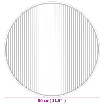 vidaXL Teppich Rund Dunkelbraun 80 cm Bambus