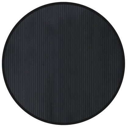 vidaXL Teppich Rund Schwarz 100 cm Bambus
