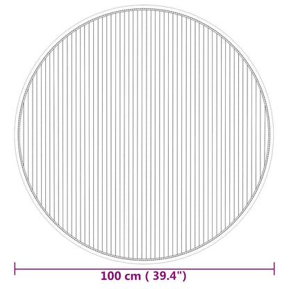 vidaXL Teppich Rund Natur 100 cm Bambus