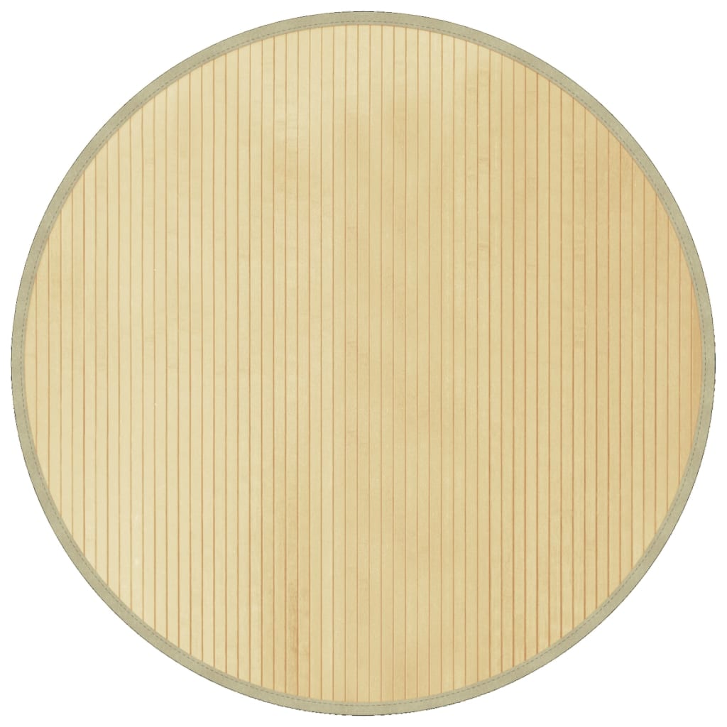 vidaXL Teppich Rund Hell Natur 100 cm Bambus