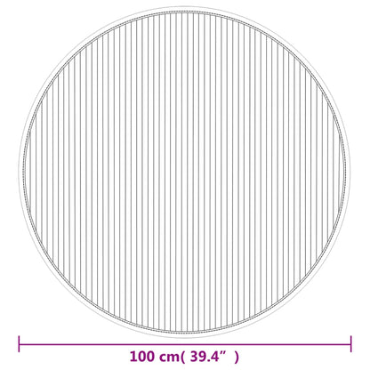 vidaXL Teppich Rund Grau 100 cm Bambus