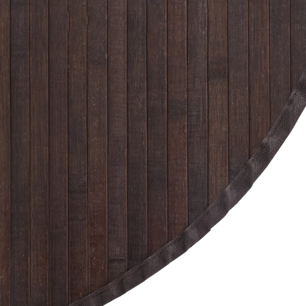 vidaXL Tapis Rond Marron Foncé 100 cm Bambou