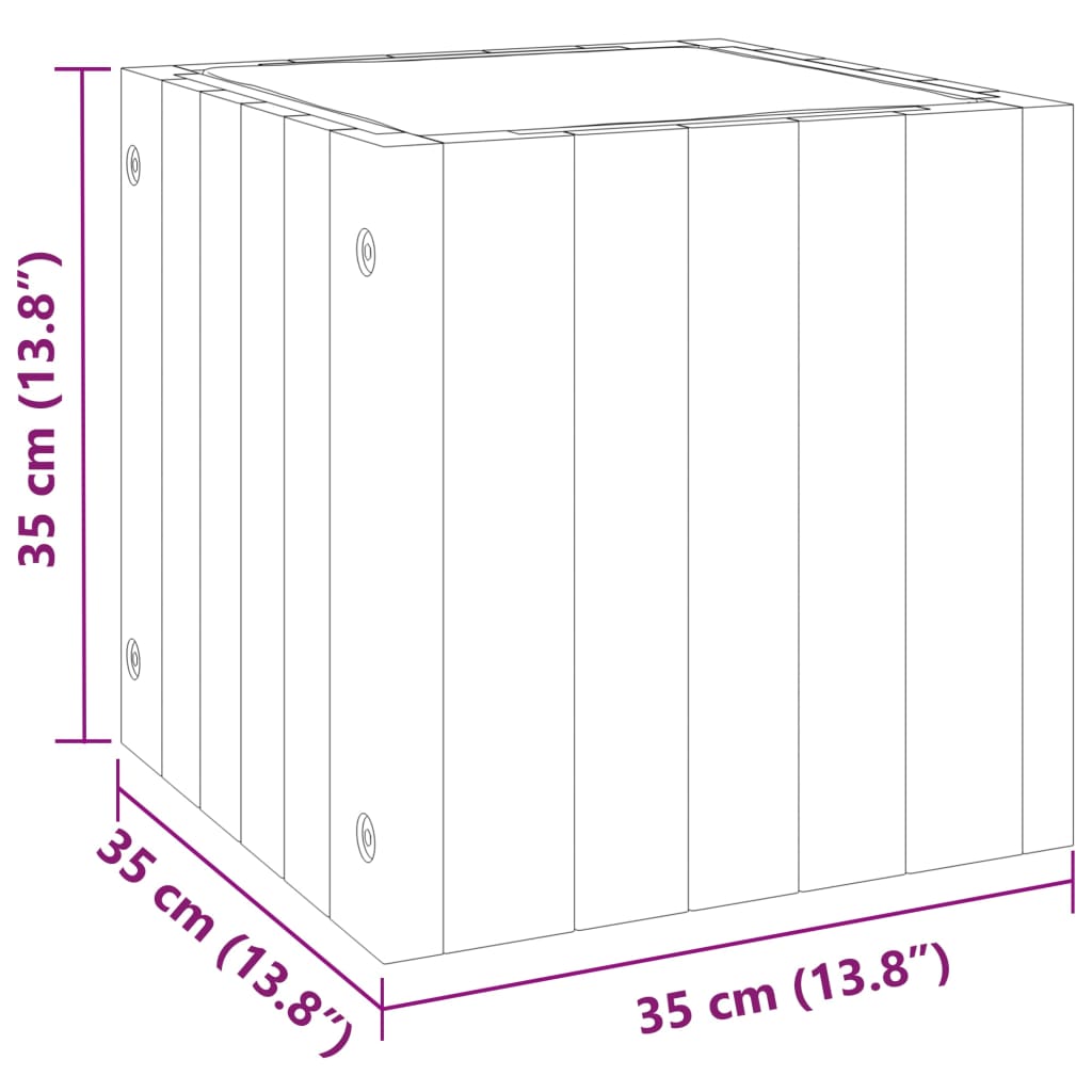 vidaXL Pflanzkübel 35x35x35 cm Massivholz Akazie