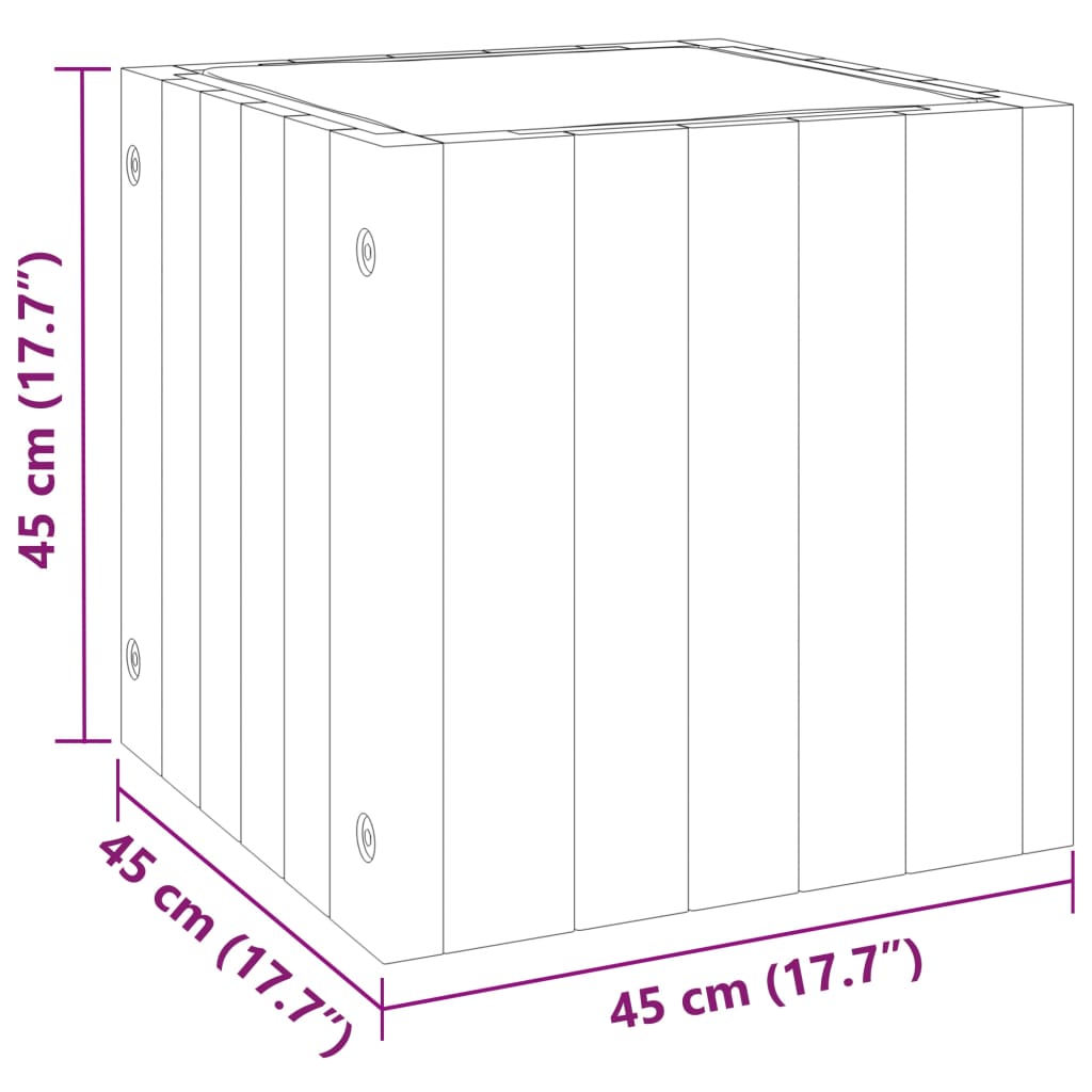 vidaXL Pflanzkübel 45x45x45 cm Massivholz Akazie
