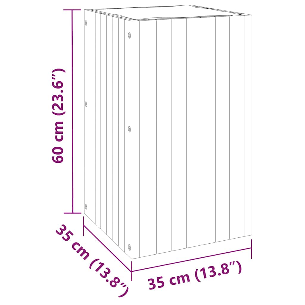 vidaXL Pflanzkübel 35x35x60 cm Massivholz Akazie