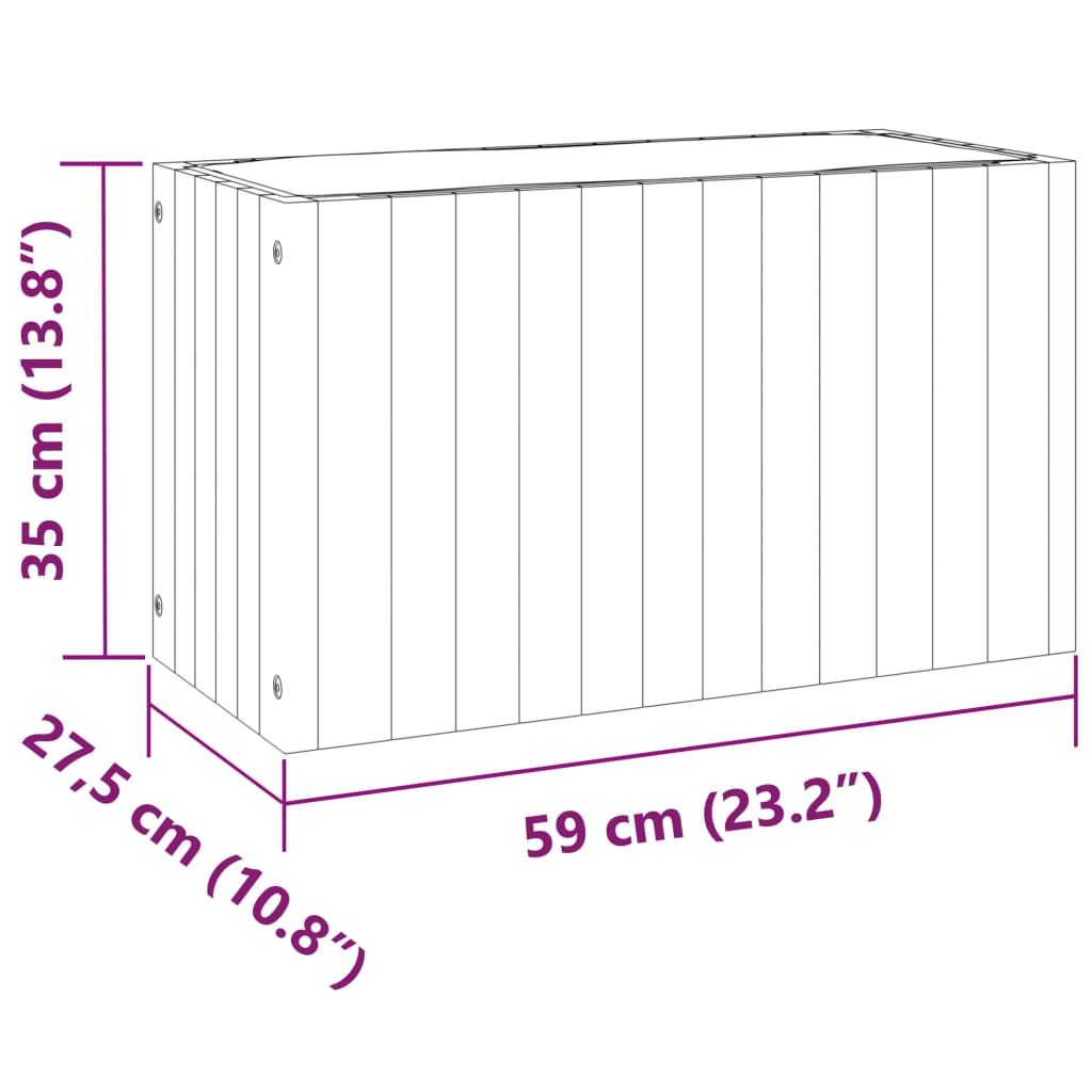 vidaXL Pflanzkübel 59x27,5x35 cm Massivholz Akazie