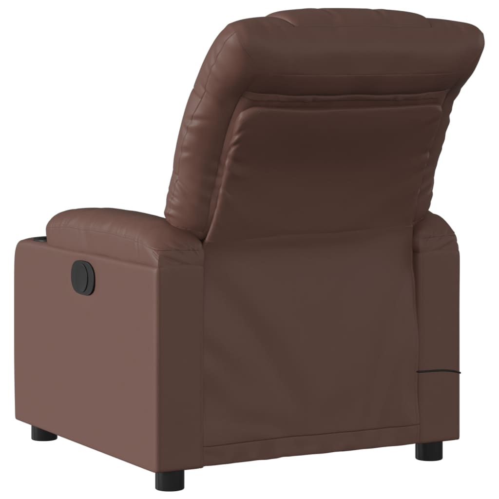 vidaXL Massagesessel Braun Kunstleder