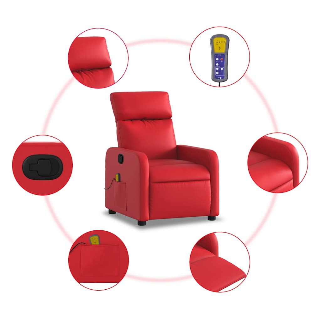 vidaXL Massagesessel Rot Kunstleder
