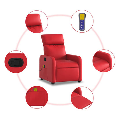 vidaXL Massagesessel Rot Kunstleder