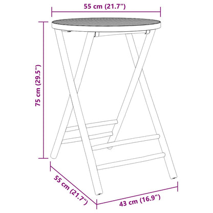 vidaXL Gartentisch Klappbar Ø55x75 cm Bambus