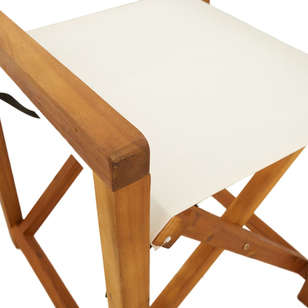 vidaXL Klappbare Regiestühle 2 Stk. Cremeweiß Stoff