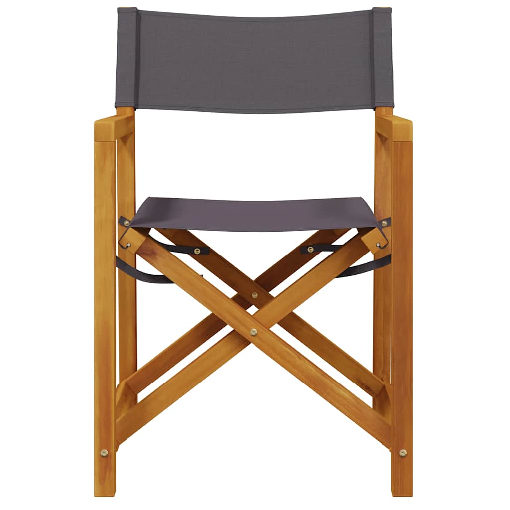 vidaXL Chaises de réalisateur pliables 2 pcs Gris foncé Tissu