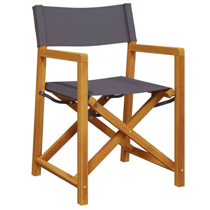 vidaXL Chaises de réalisateur pliables 2 pcs Gris foncé Tissu
