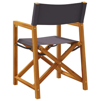 vidaXL Chaises de réalisateur pliables 2 pcs Gris foncé Tissu