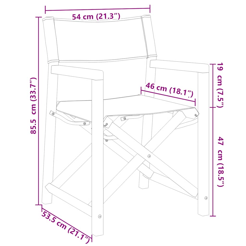 vidaXL Chaises de réalisateur pliables 2 pcs Gris foncé Tissu