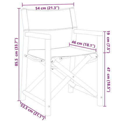 vidaXL Chaises de réalisateur pliables 2 pcs Gris foncé Tissu