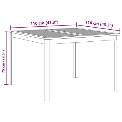 vidaXL Garten-Esstisch 110x110x75 cm Massivholz Akazie