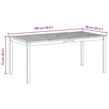 vidaXL Table de salle à manger de jardin 180x90x75 cm bois d'acacia massif