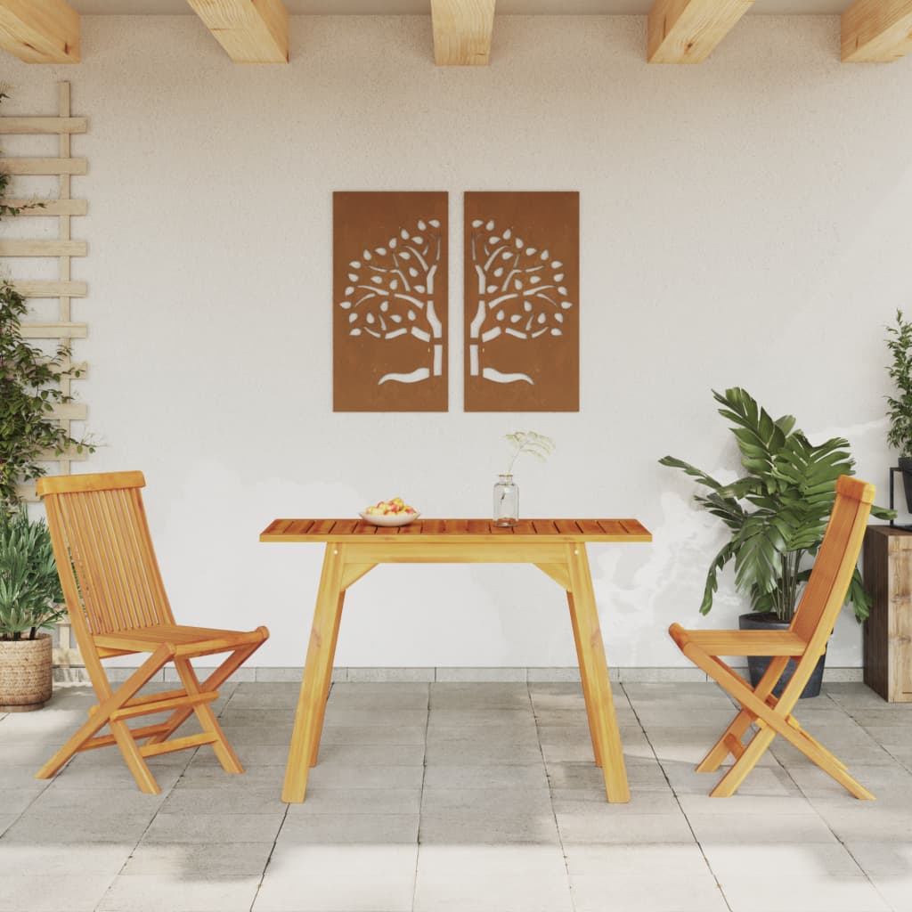 vidaXL Table de salle à manger de jardin 110x56x75 cm Bois d'acacia massif