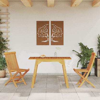 vidaXL Table de salle à manger de jardin 110x56x75 cm Bois d'acacia massif