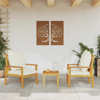 vidaXL Chaises de jardin 2 pcs avec coussins en bois d'acacia massif