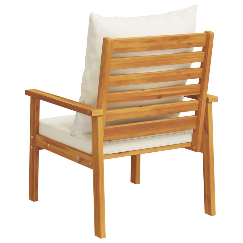 vidaXL Chaises de jardin 2 pcs avec coussins en bois d'acacia massif