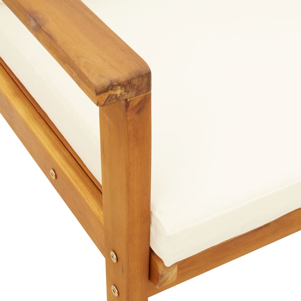 vidaXL Chaises de jardin 2 pcs avec coussins en bois d'acacia massif