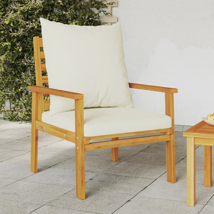vidaXL Chaises de jardin 2 pcs avec coussins en bois d'acacia massif