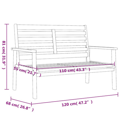 vidaXL Gartensofa 120 cm Massivholz Akazie